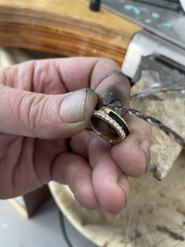 Gouden Fish Tail Alliance briljant ring - Afbeelding 6