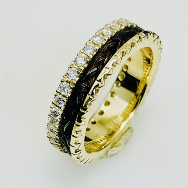 Gouden Fish Tail Alliance briljant ring - Afbeelding 7